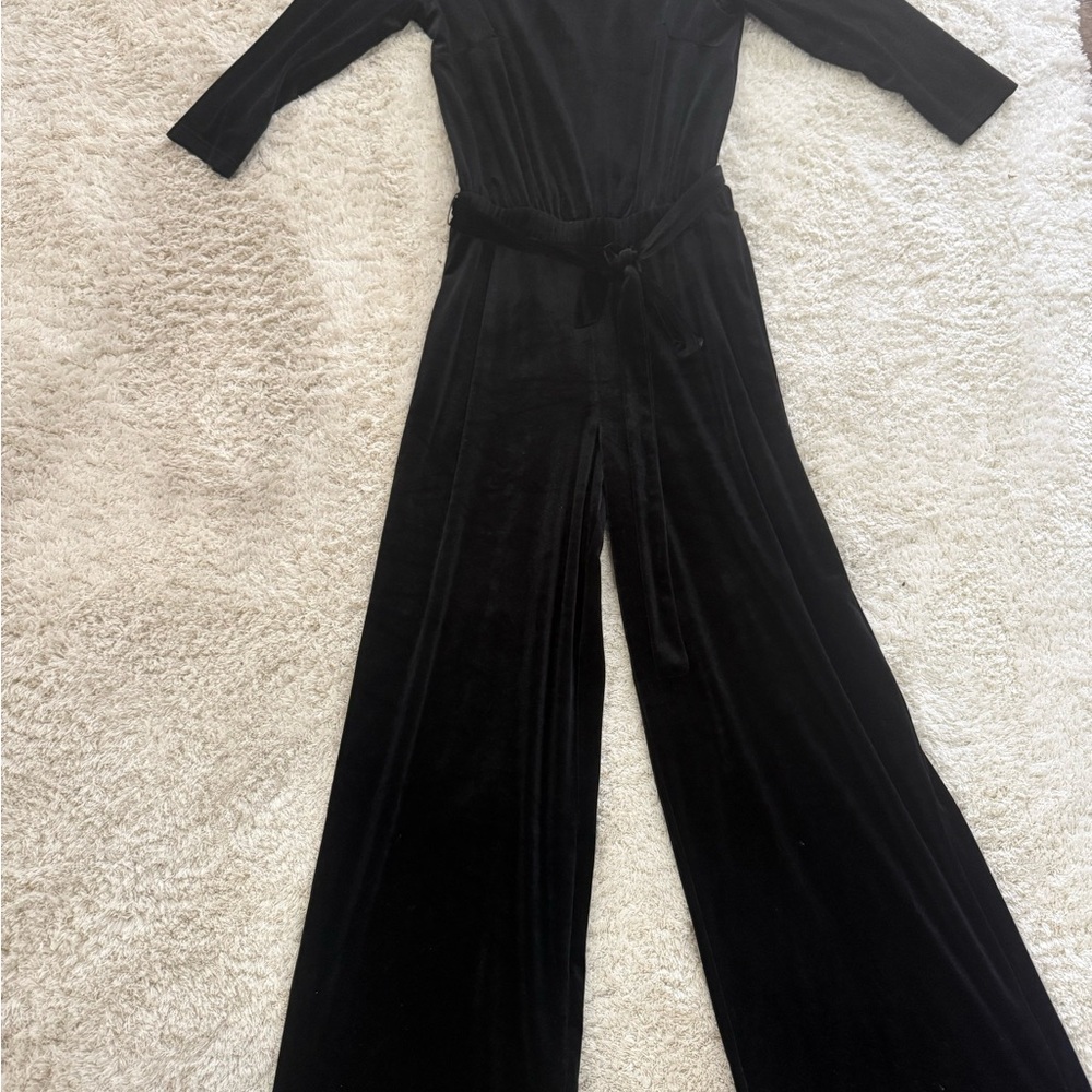 Joan Rivers Classic Black Velvet Jumpsuit